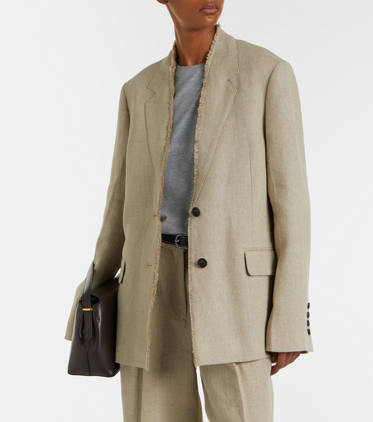 Toteme Frayed linen blazer