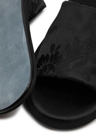 The Row Frances Floral-jacquard Silk Slippers Black