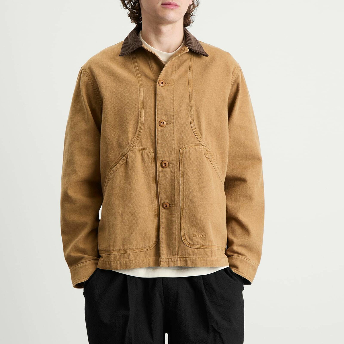 Foret Men's Berry Canvas Jacket in Burnt Khaki