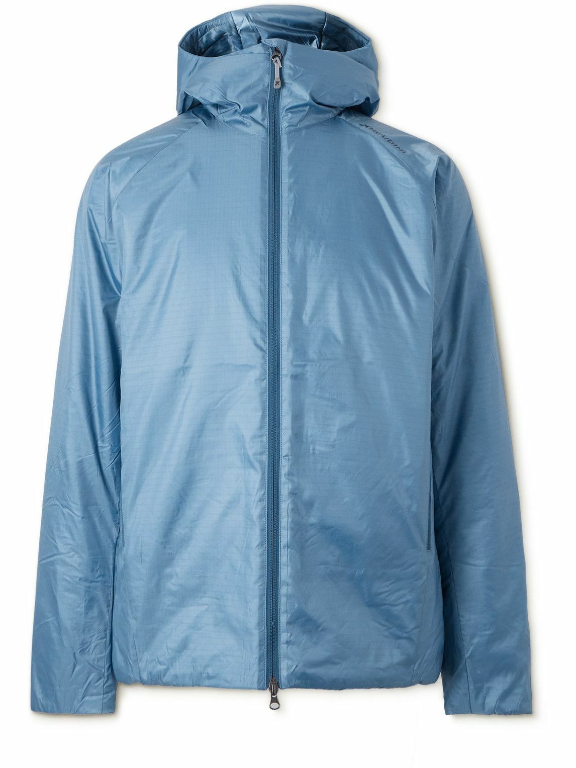 Houdini Dunfri Packable Padded Recycled Ripstop Hooded Ski Jacket Blue Houdini