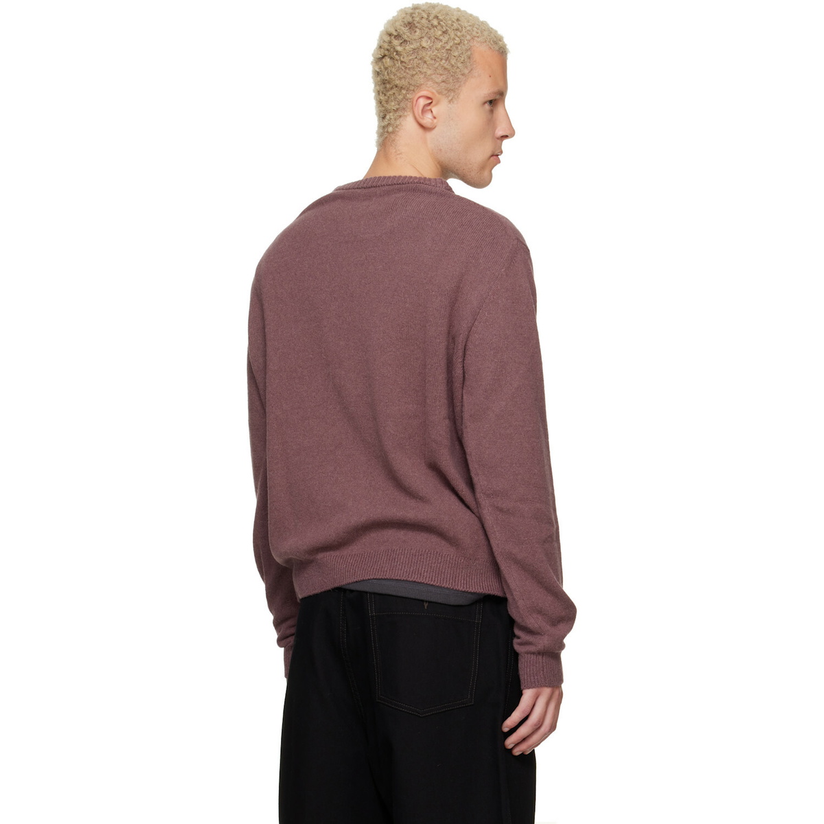 LEMAIRE Purple Crew-Neck Alpaca Wool Blend Sweater