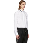 Dolce and Gabbana White Logo Patch Martini Fit Shirt