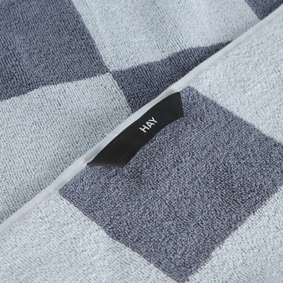 HAY Check Hand Towel in Steel Blue 