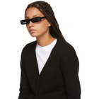 George Keburia Black Long Rectangular Sunglasses