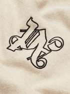 Palm Angels - Logo-Embroidered Cotton and Linen-Blend Jersey Sweatshirt - Neutrals