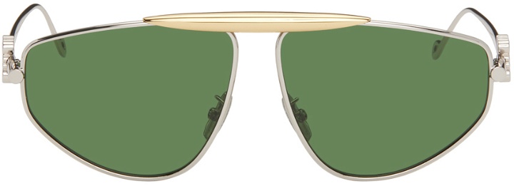 Photo: LOEWE Silver & Green Aviator Sunglasses