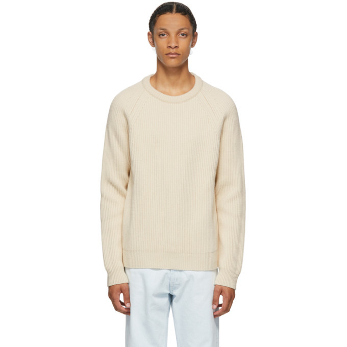 Photo: Maison Margiela Off-White Wool Rib Knit Sweater