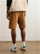 Les Tien - Invert Straight-Leg Cotton-Corduroy Drawstring Shorts - Brown