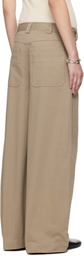 Meta Campania Collective Taupe Egon Wide-Leg Washed Midweight Cotton Trousers