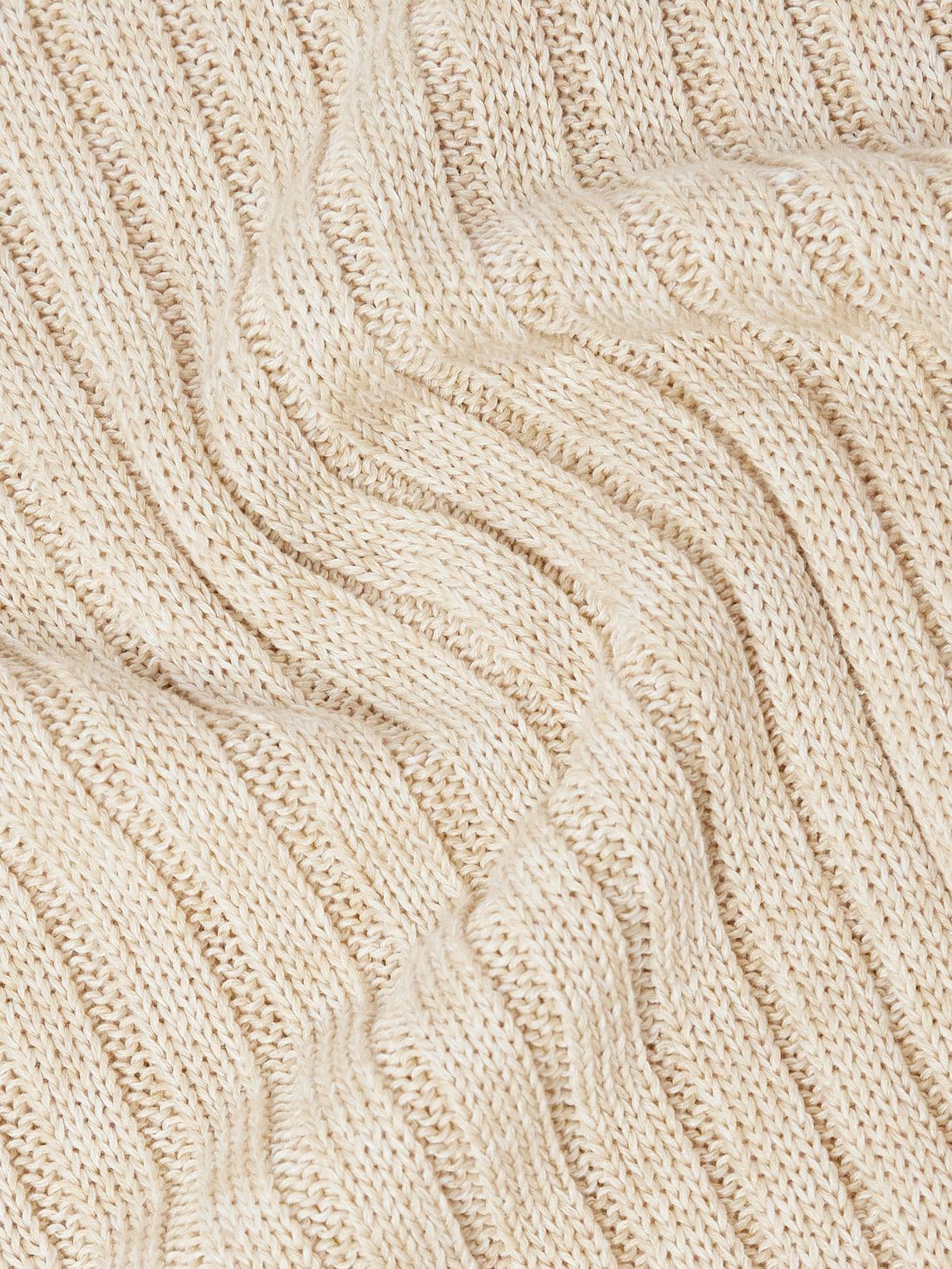 Federico Curradi - Ribbed Linen and Organic Cotton-Blend Sweater - Neutrals