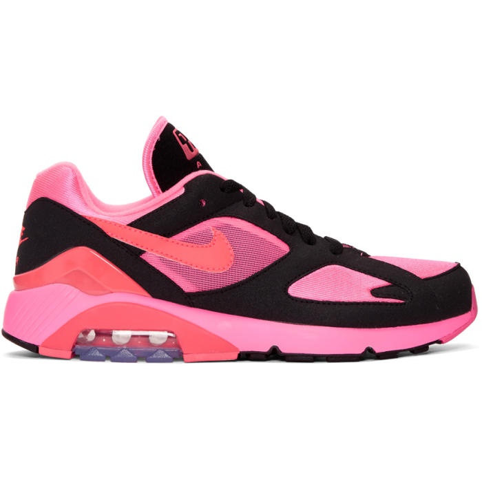Photo: Comme des Garçons Homme Plus Black and Pink Nike Edition Air Max 180 Sneakers 
