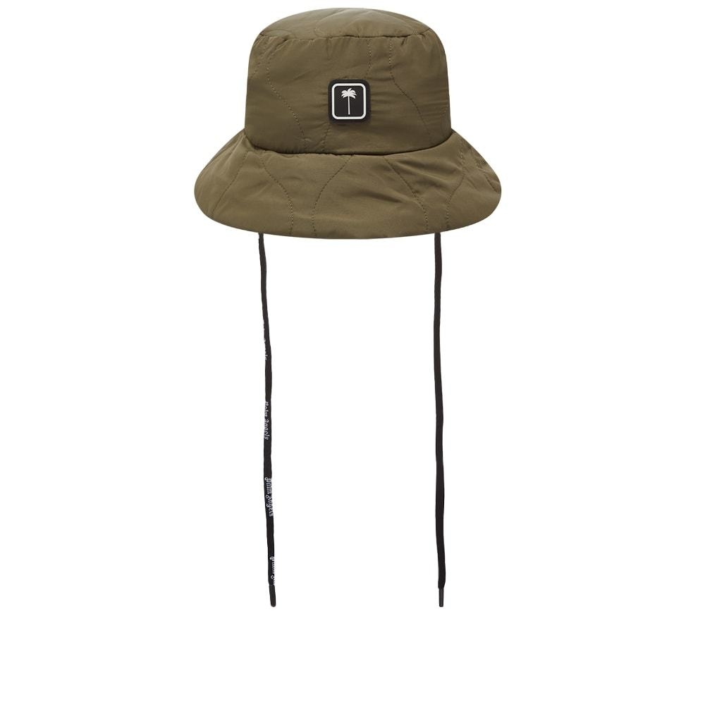 Photo: Palm Angels Patch Logo Quilted Bucket Hat