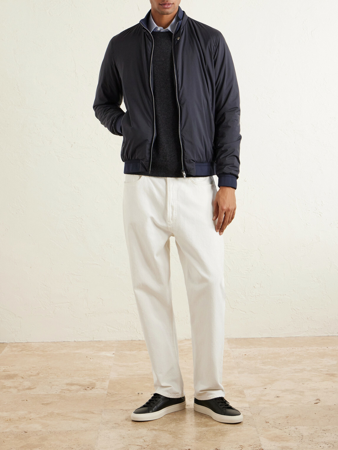 Herno - Padded Shell Bomber Jacket - Blue
