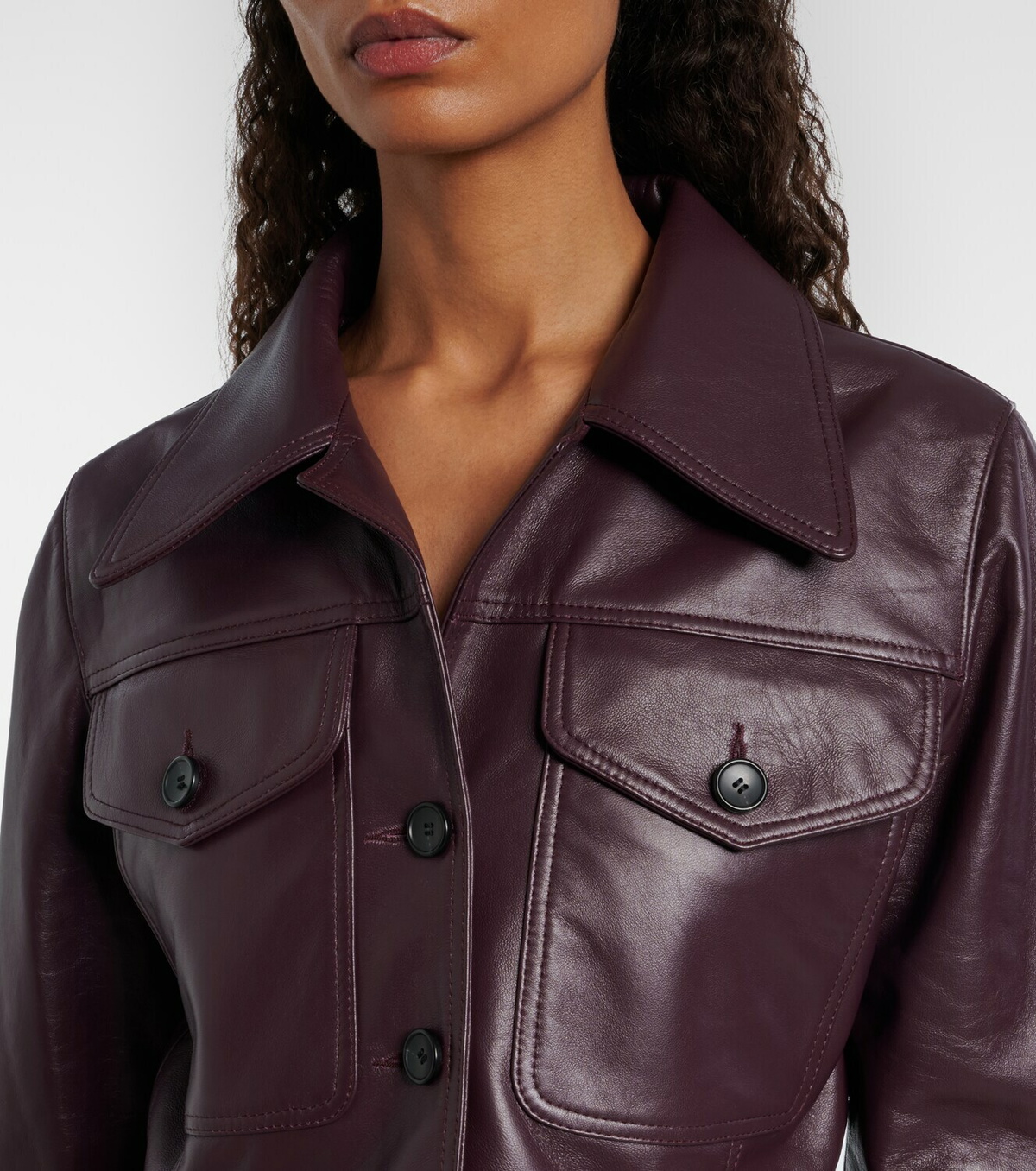 Emilia Wickstead Nics cropped leather jacket