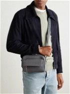 Christian Louboutin - Zip N Flap Leather-Trimmed Canvas-Jacquard Messenger Bag