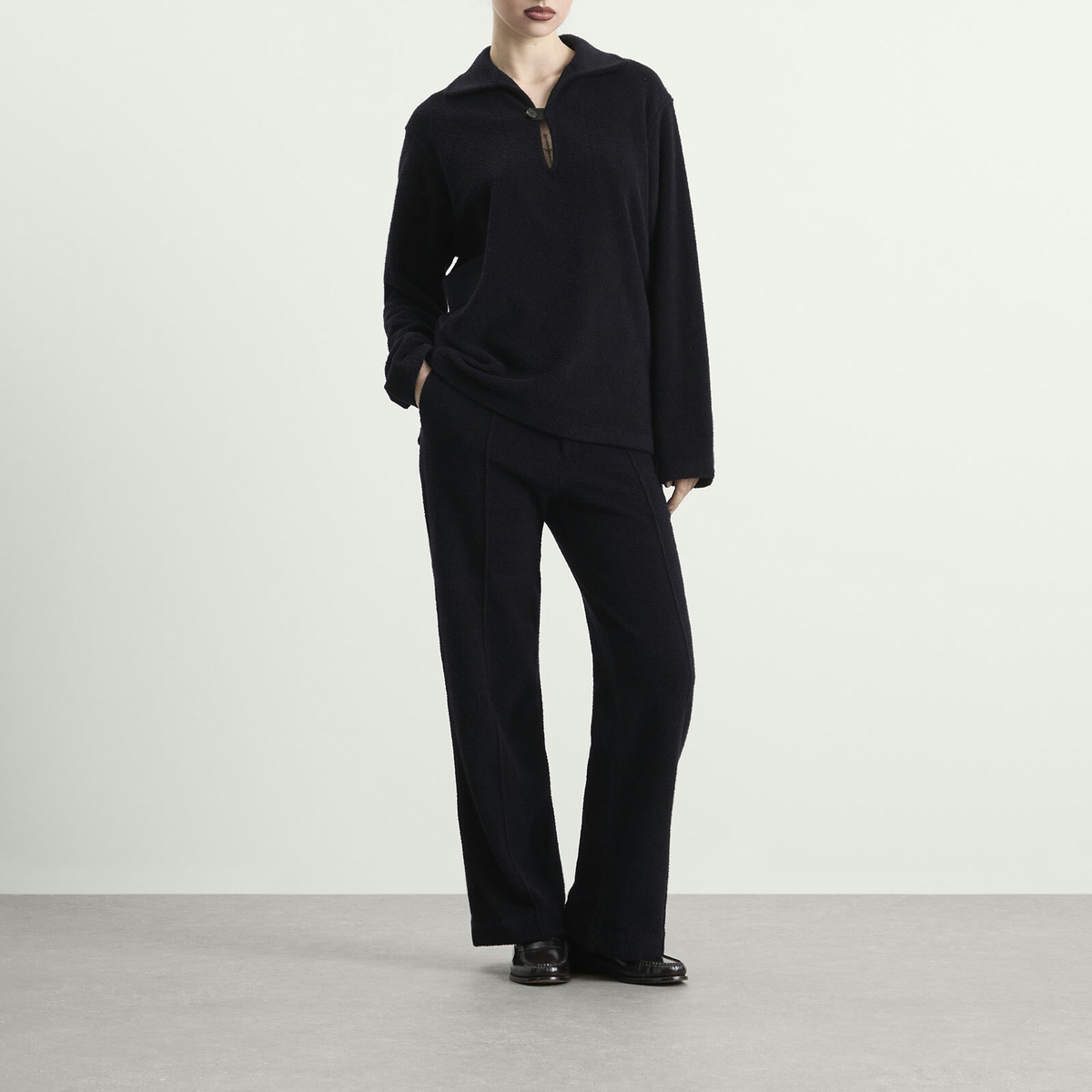 Auralee Women's Pile Shirt in Navy