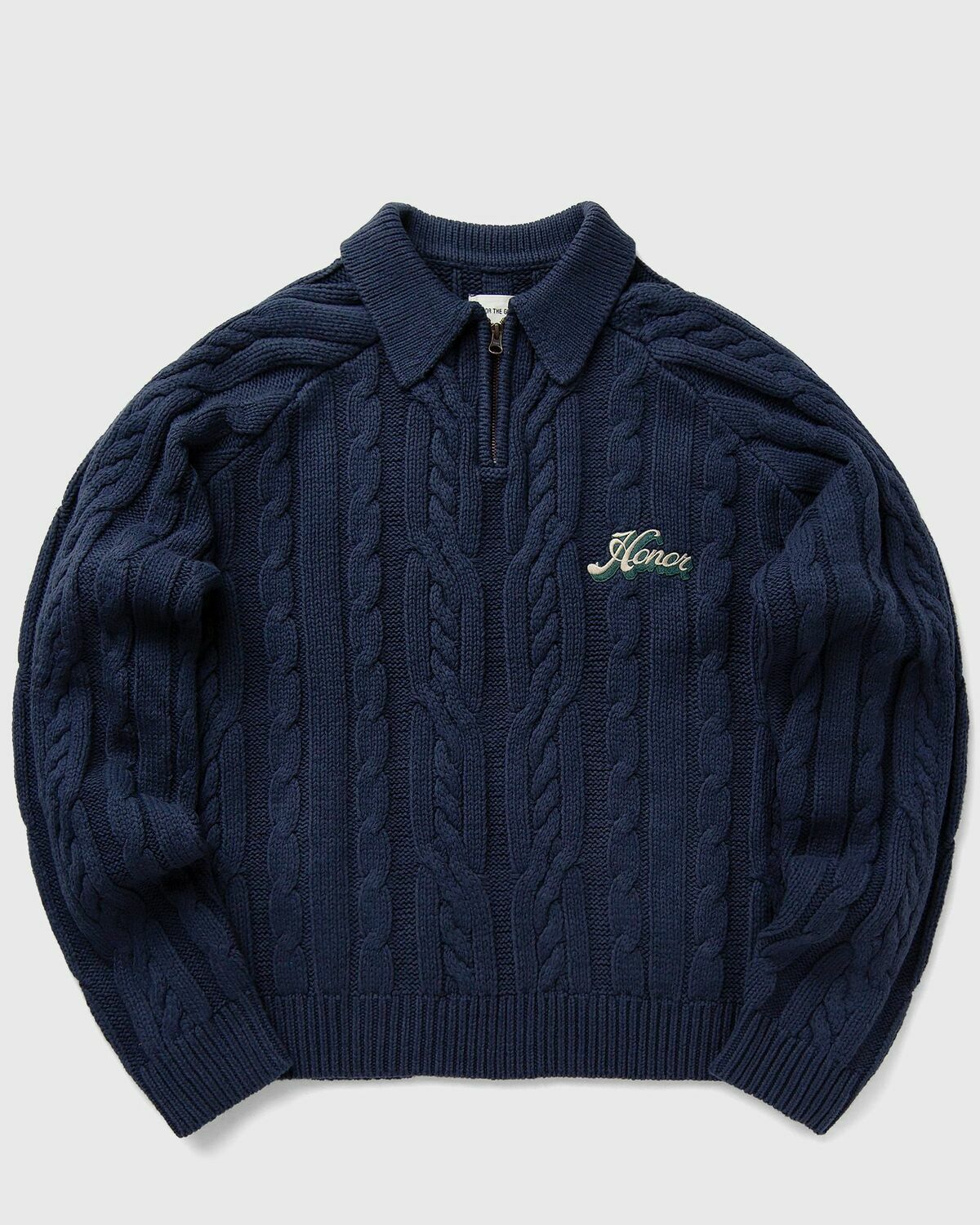 Honor The Gift CABLE ZIP LEISURE HENLEY Blue Mens Zippers & Cardigan