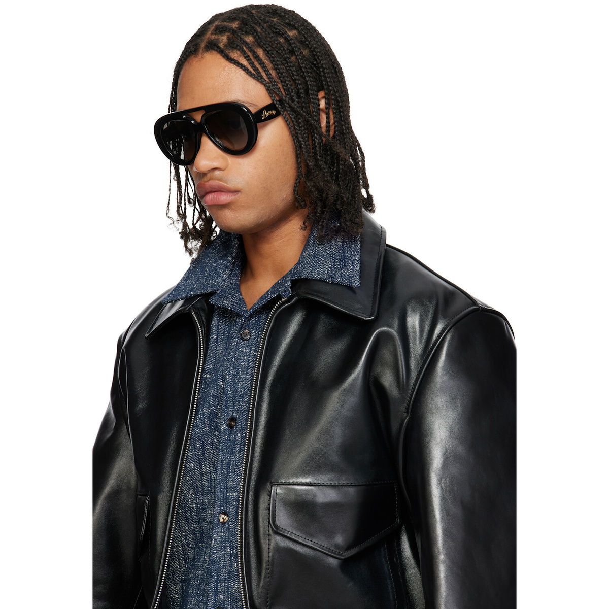 LOEWE Black Curvy Sunglasses
