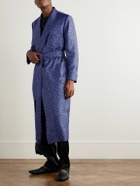 Charvet - Belted Printed Silk-Twill Robe - Purple