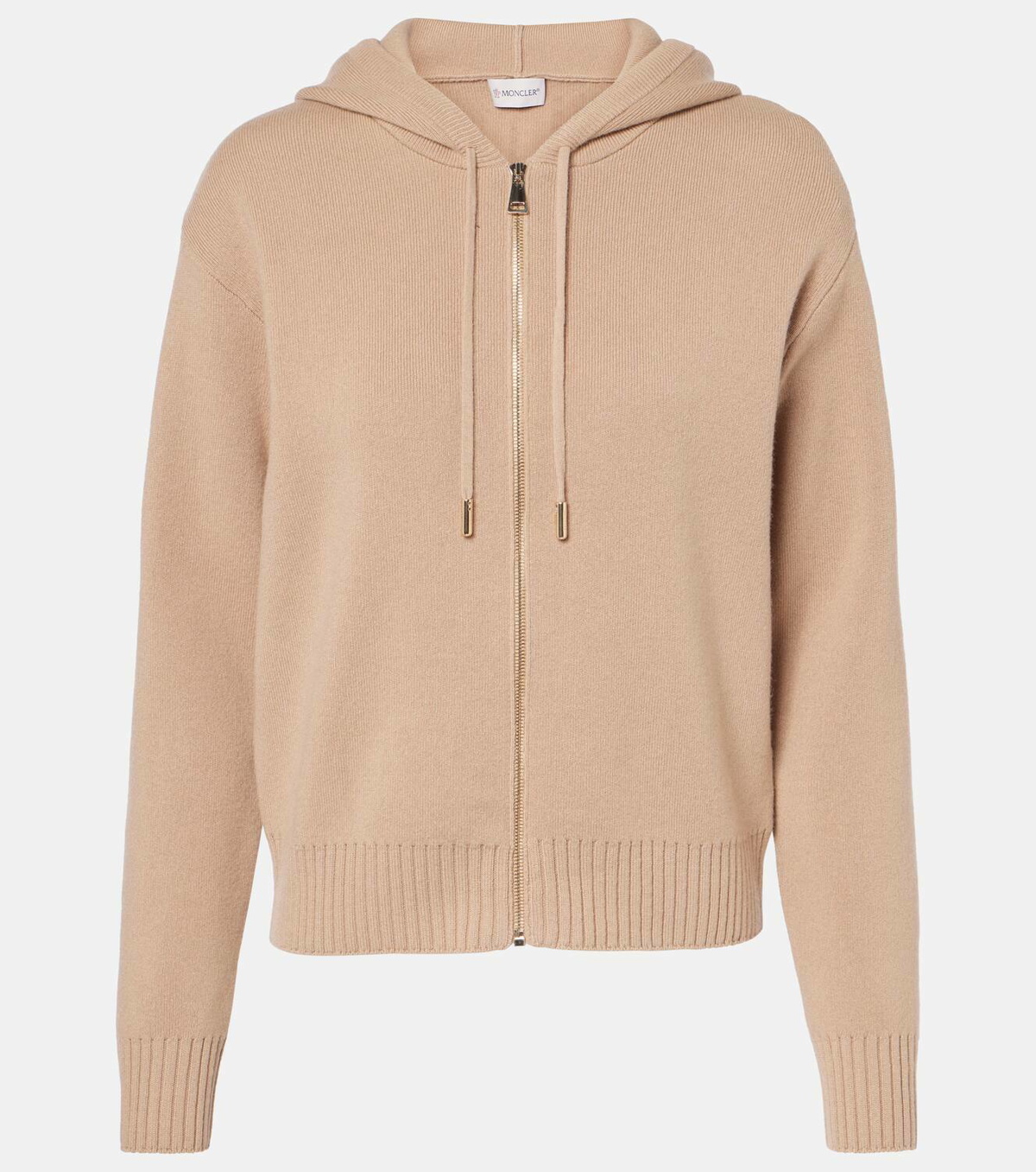 Moncler Zip-up wool and cashmere hoodie