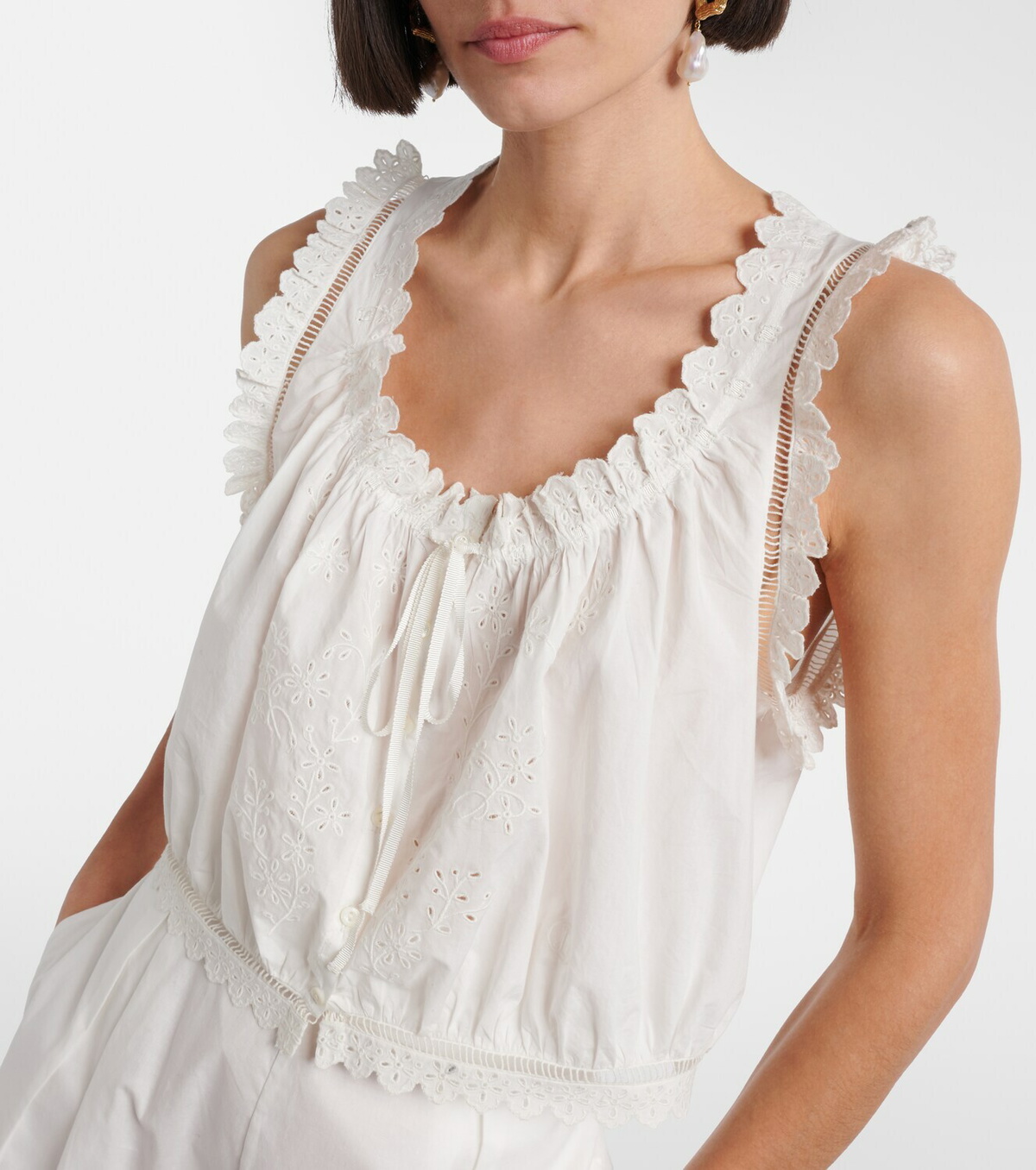 Dôen Traveler embroidered cotton top