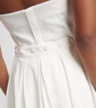 Staud - Prunella cape-detail cotton-blend midi skirt