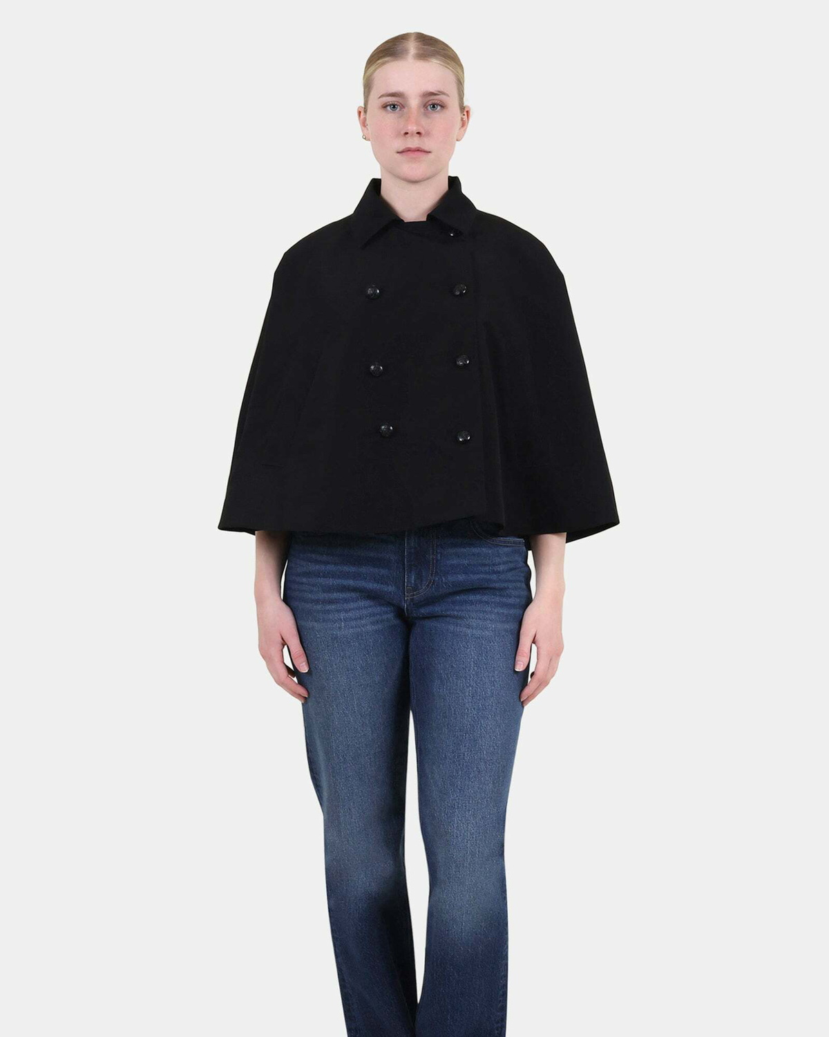Steve Madden Noemie Trench Cape in Black