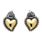 Ugo Cacciatori Silver and Gold Ex Voto Stud Earrings