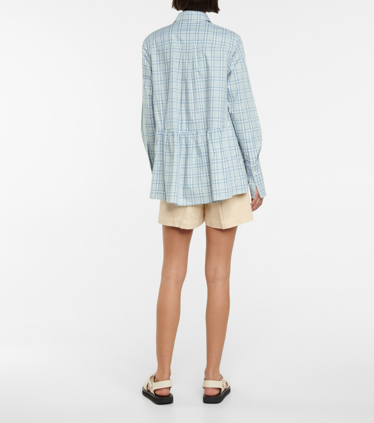 Victoria Victoria Beckham - Checked peplum shirt