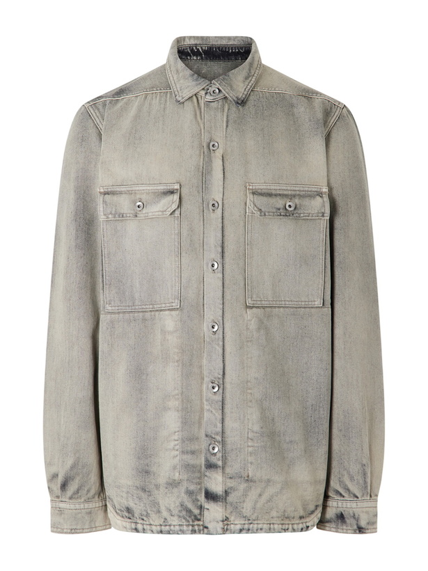 Photo: DRKSHDW by Rick Owens - Washed-Denim Overshirt - Gray