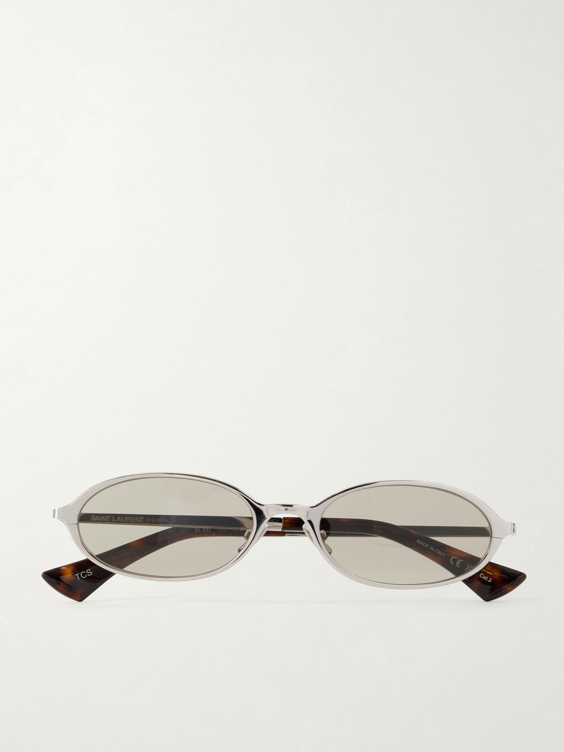 SAINT LAURENT - SL 935 Round-Frame Silver-Tone Sunglasses - Silver