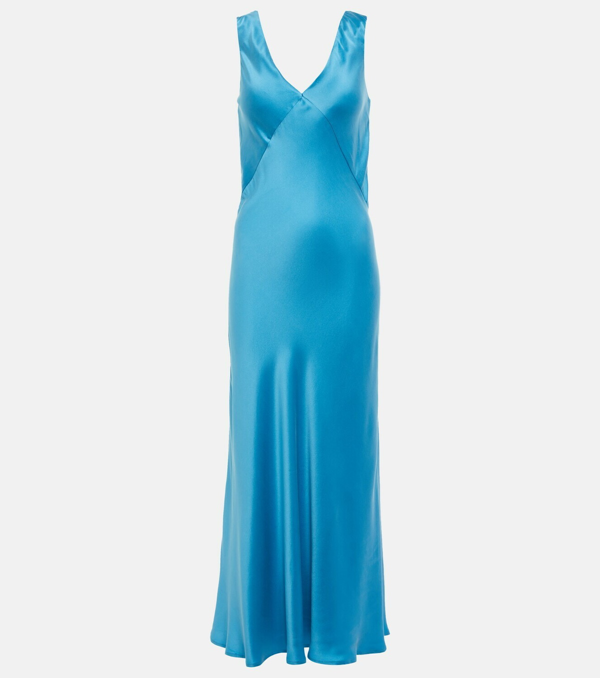 Asceno - Bordeaux silk slip dress ASCENO
