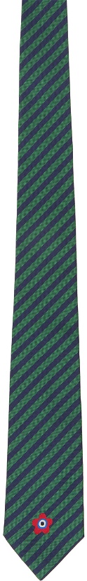 Photo: Kenzo Green & Navy Kenzo Paris Striped Tie