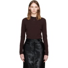 Courrèges Brown Lambswool Fitted Crewneck Sweater