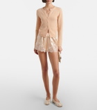 Dôen Iona lace-trimmed silk shorts