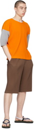 Homme Plissé Issey Miyake Orange & Grey Block T-Shirt
