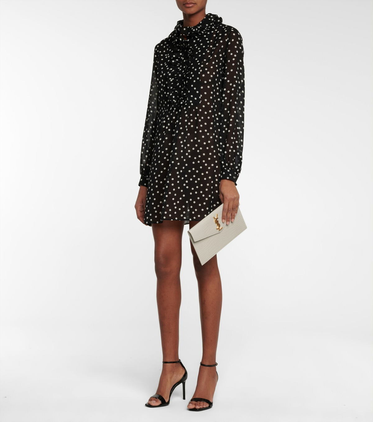 Saint Laurent ☆ アップタウンクロコダイルエフェクトクラッチ Saint Laurent - Uptown croc-effect leather clutch Saint Laurent