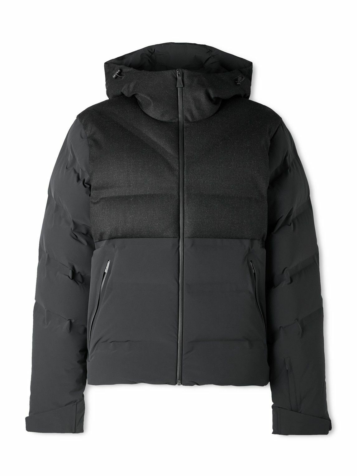 Aztech Mountain - Wool-Blend Trimmed Shell Down Jacket - Black