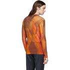 Dries Van Noten Orange and Red Mesh T-Shirt