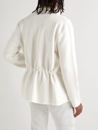 Agnona - Logo-Appliquéd Cotton and Silk-Blend Piqué Cardigan - White