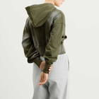 Dime Women's Cropped Zip Hoodie in Green Washed