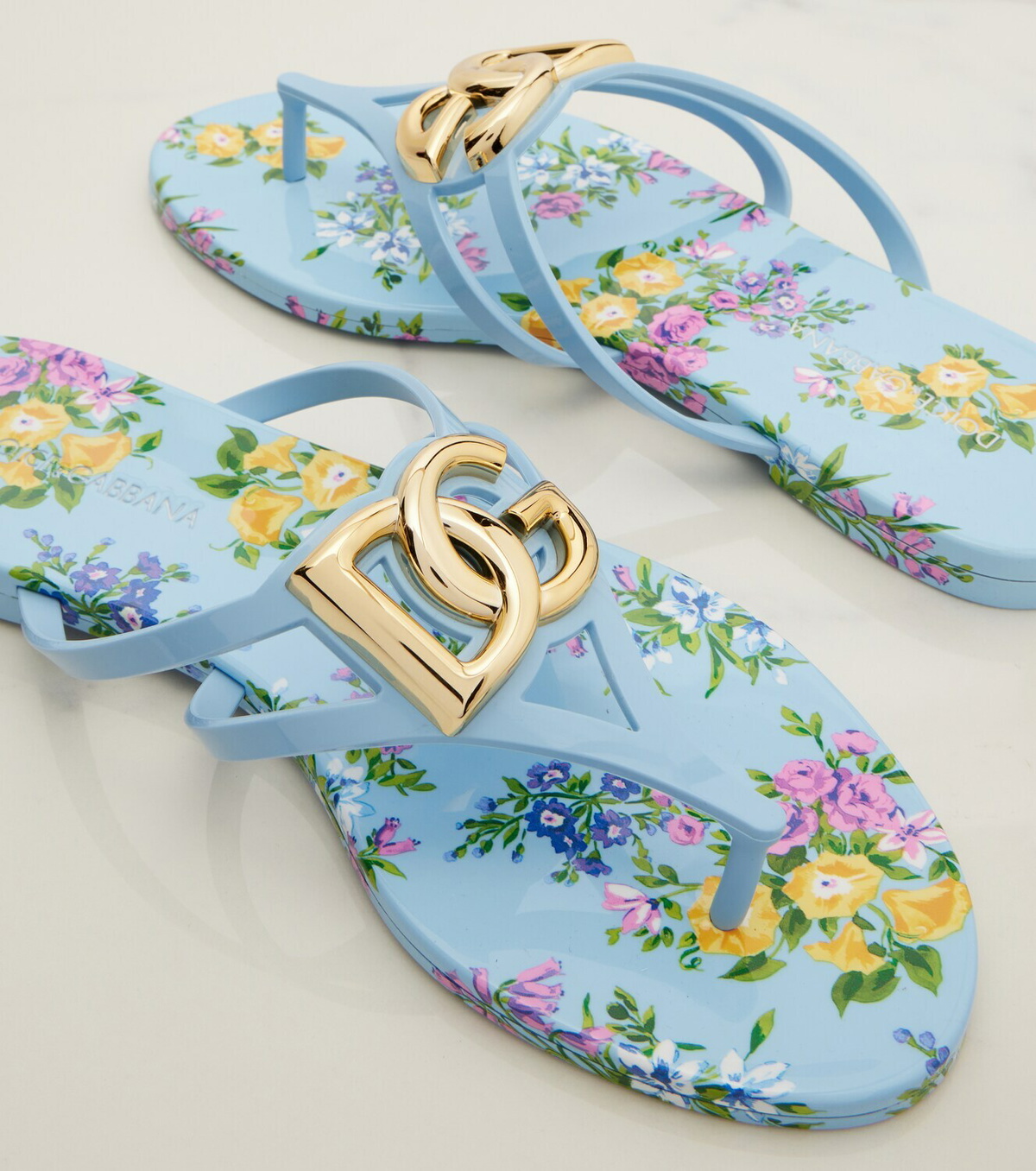 Dolce&Gabbana Floral thong sandals