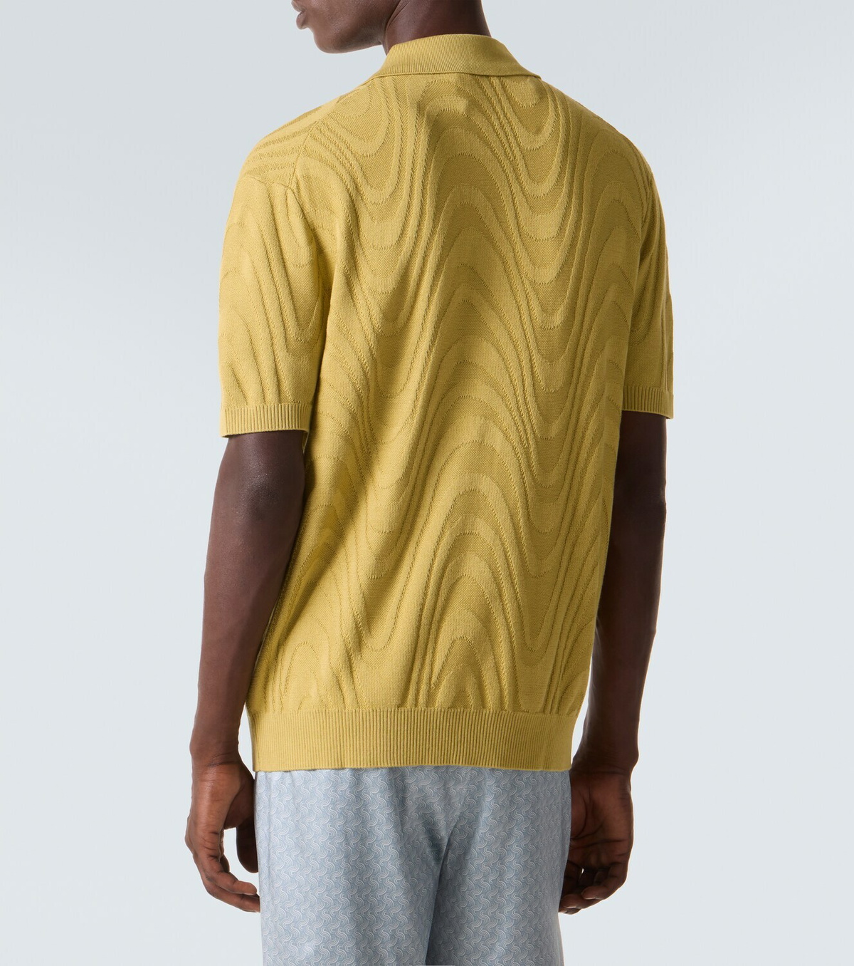 Frescobol Carioca Rino cotton and silk jacquard polo shirt