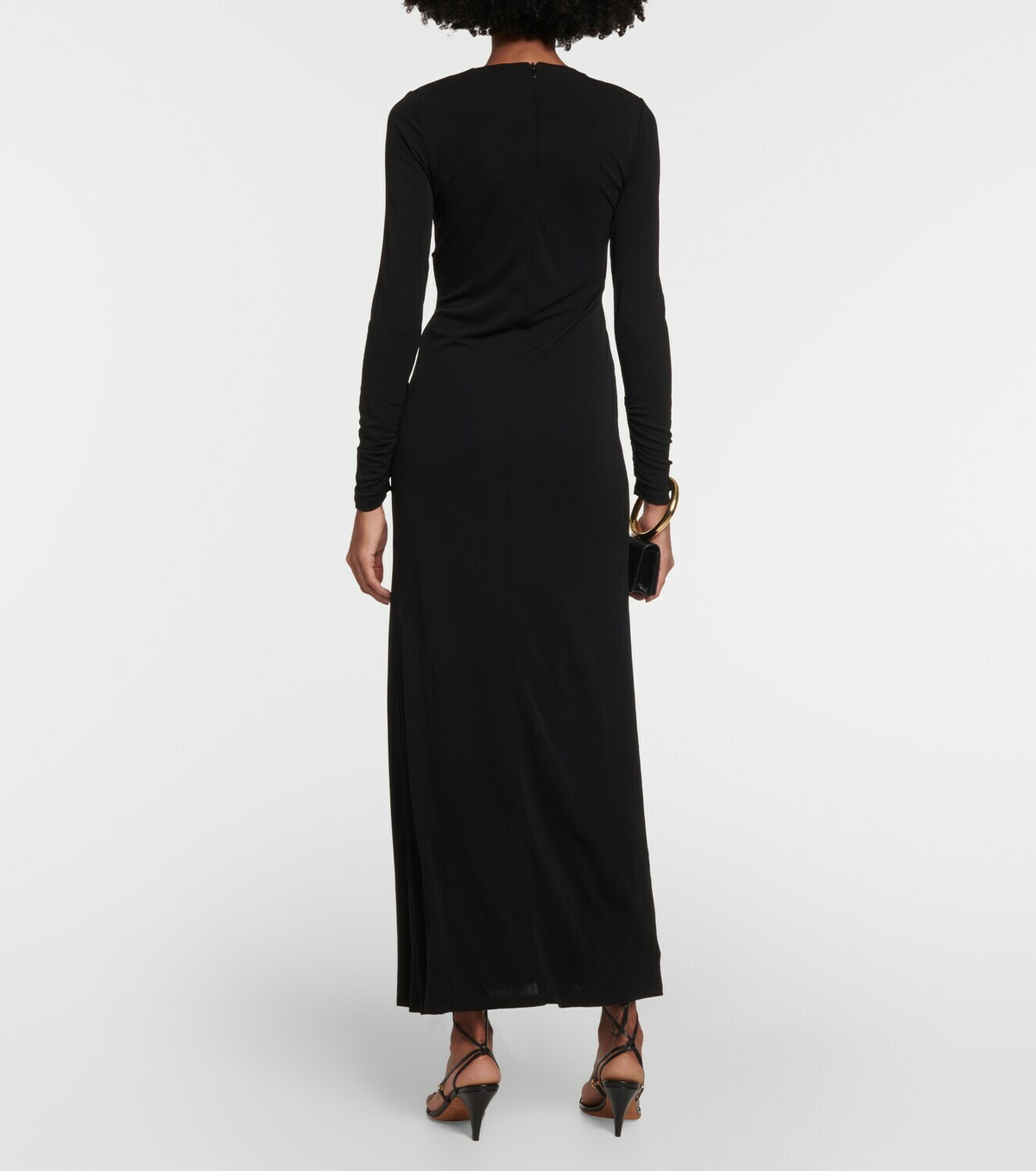 christopher esber gathered draped jersey maxi dress Christopher Esber, Fusion gathered jersey and crpe maxi dress, Women, Black, XS, Dresses, Materialmix