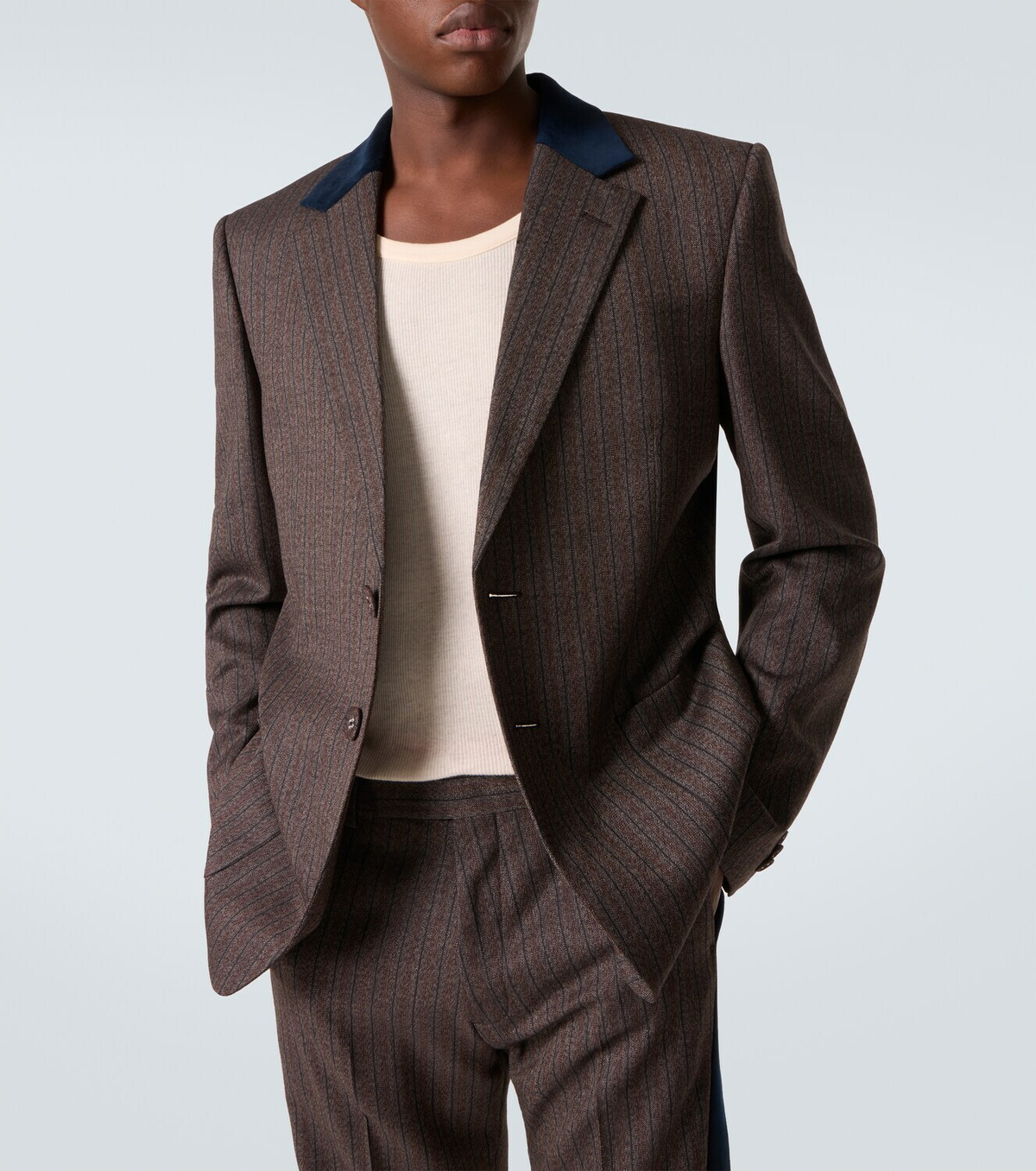 Wales Bonner Alto pinstripe wool-blend blazer Wales Bonner