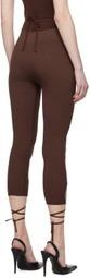ANDREĀDAMO Brown Lace-Up Leggings