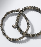 Sydney Evan Set of 2 14kt white gold beaded bracelets with diamonds and moonstones