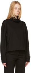 Victoria Beckham Black Oversized Neck Turtleneck