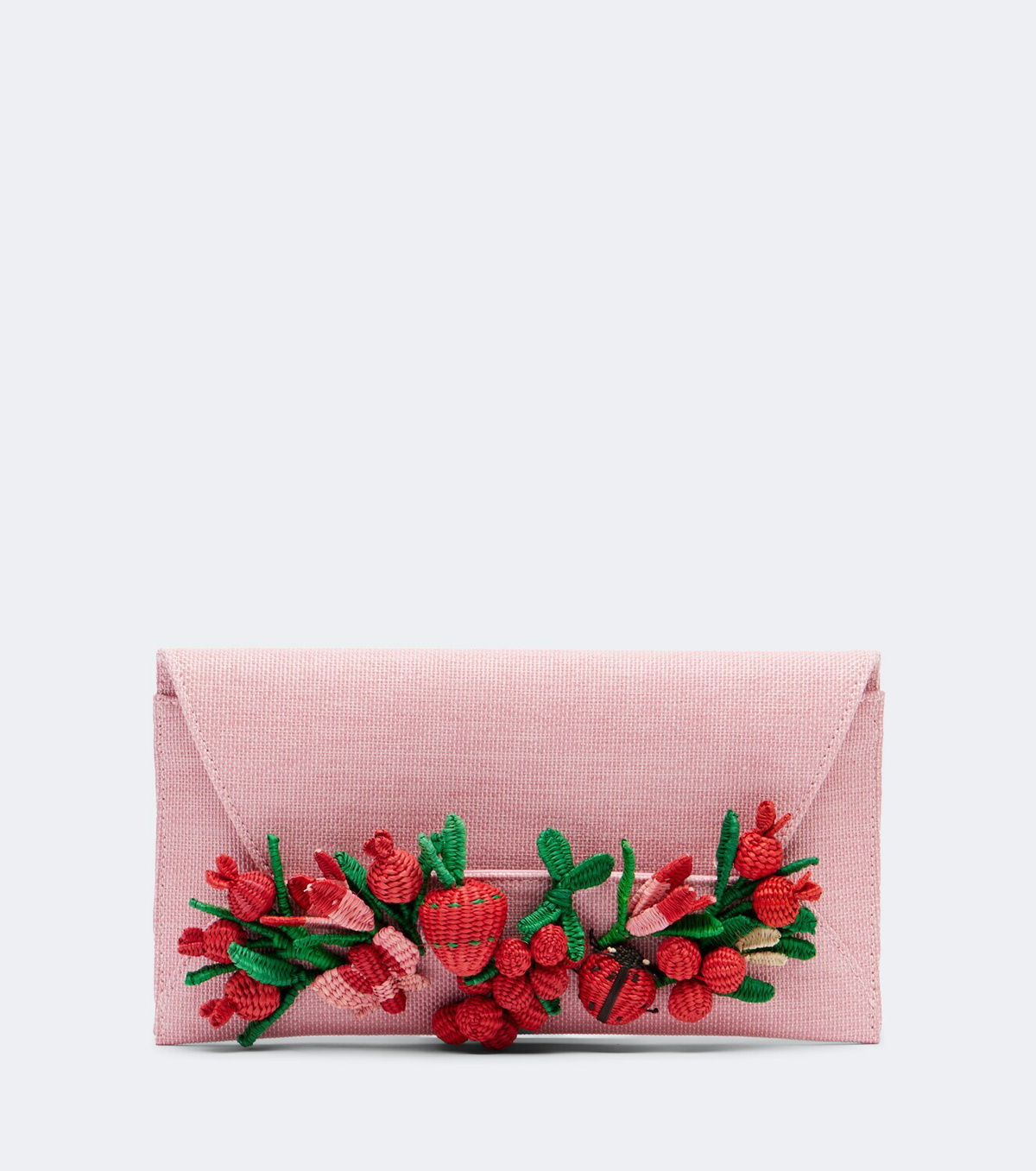 Aquazzura Botanica appliqué raffia clutch