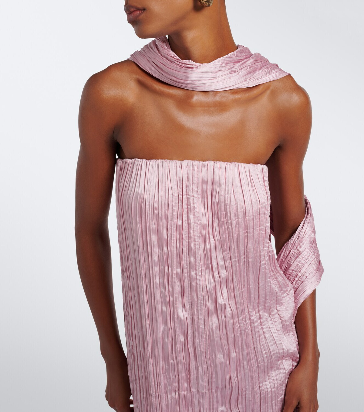 Posse Esme scarf-detail crinkled maxi dress